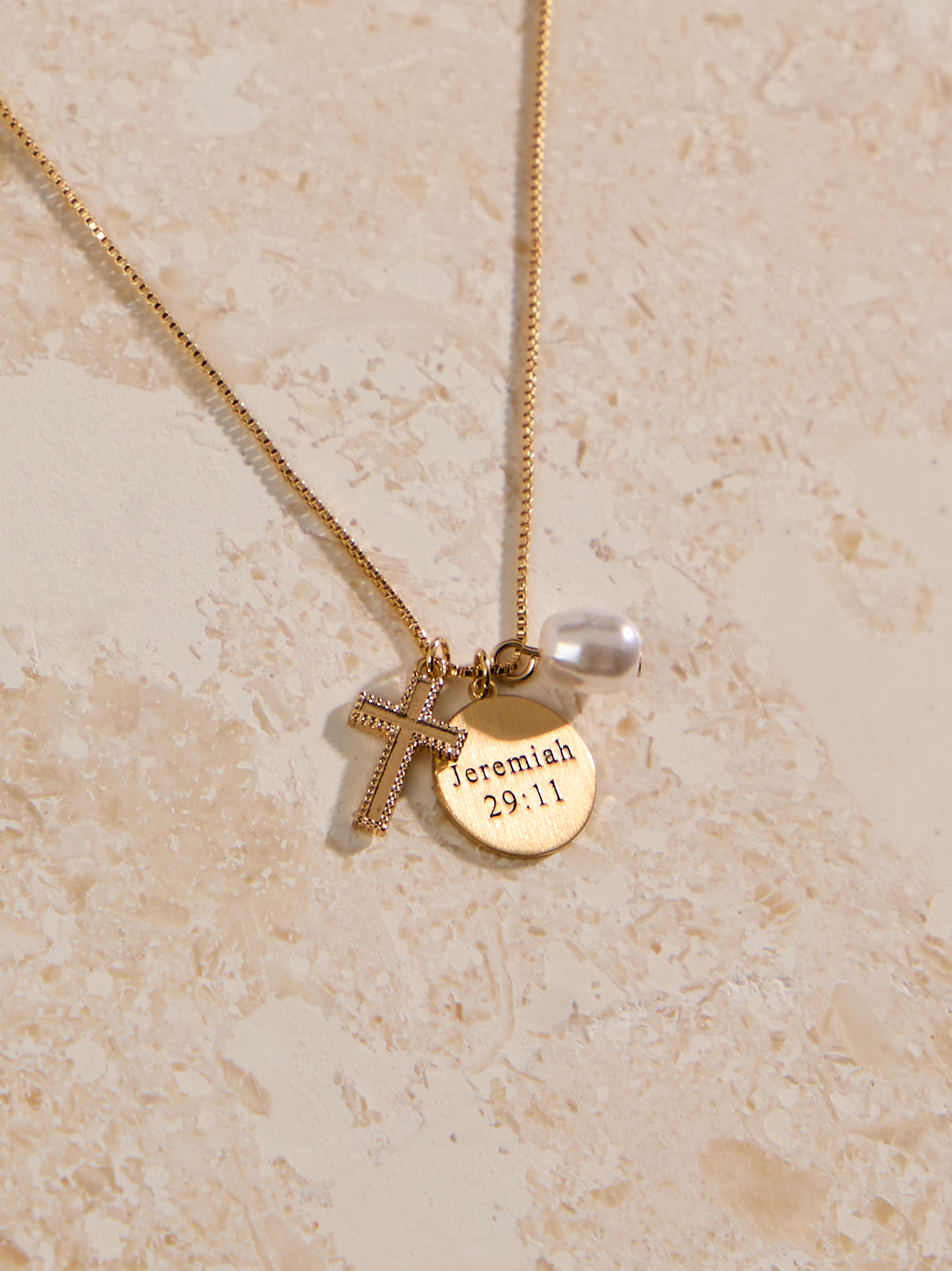 Jeremiah 29:11 Cross Necklace in Gold | Altar'd State