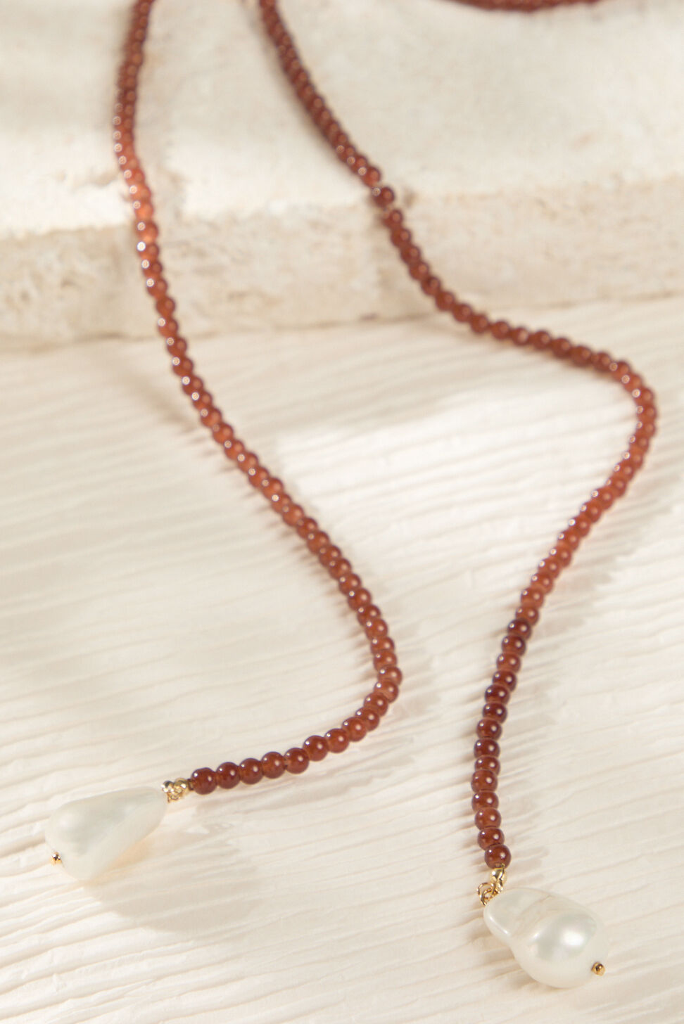 Brown Beaded Wrap Necklace