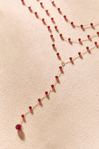 Deep Red Beaded Y Necklace Detail 3 - Altar'd State