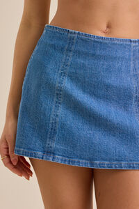 Rylee Denim Mini Skort Detail 3 - Altar'd State