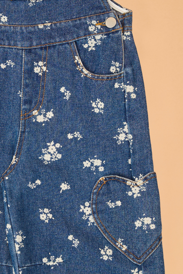 Layla Floral Barrel Jean Overall Detail 3 - Altar'd State