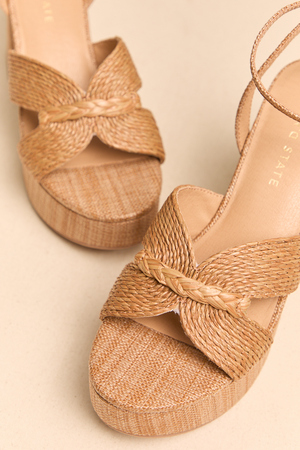 Loretta Raffia H-Band Platform Heel - Altar'd State - 
