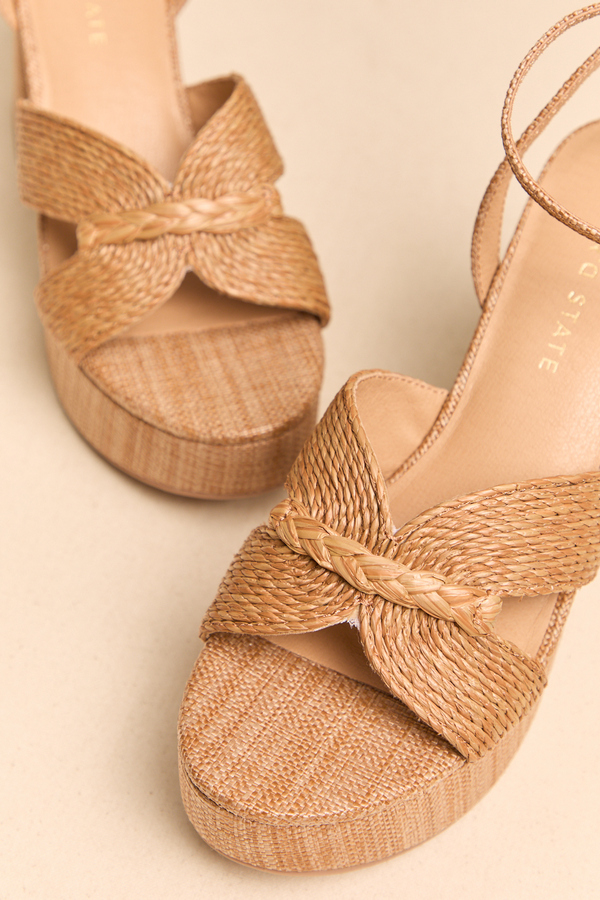 Loretta Raffia H-Band Platform Heel Detail 3 - Altar'd State