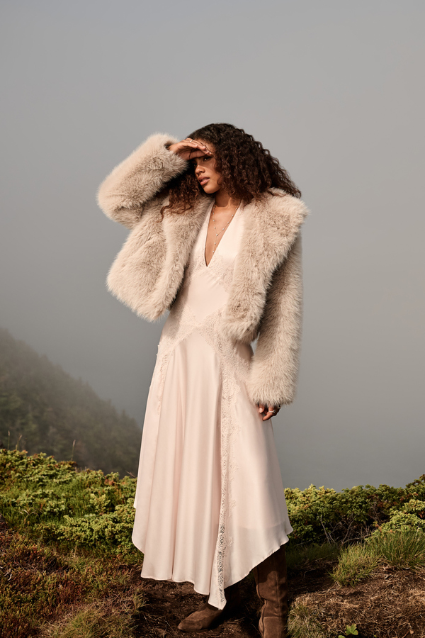 Kaila Faux Fur Jacket Detail 2 - Altar'd State