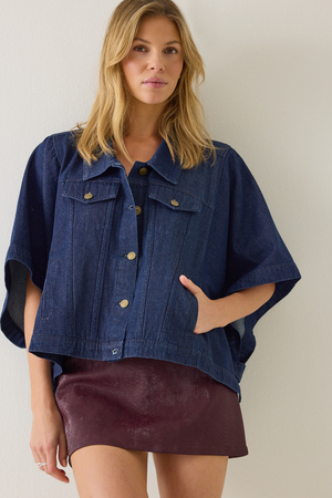 Emy Denim Cape Jacket - Altar'd State - 