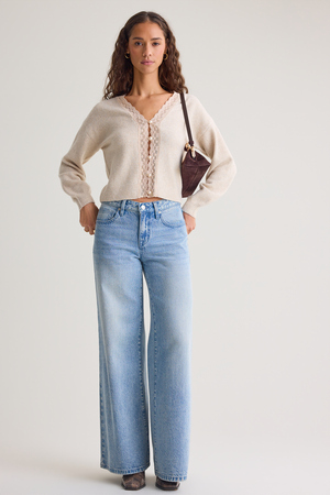 Zephyrine Lace-Trim Button Top - Altar'd State - 