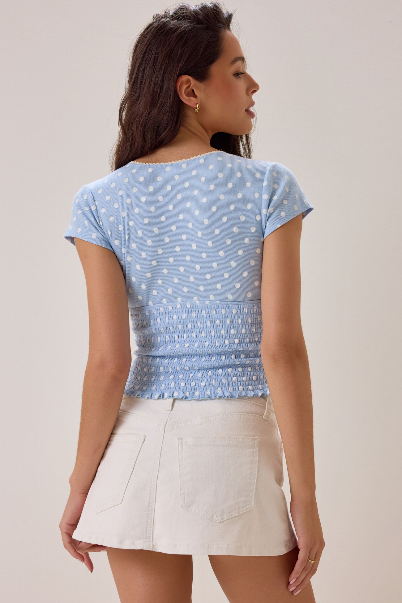 Jolie Smocked Cap Sleeve Tee