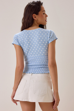 Jolie Smocked Cap Sleeve Tee - Altar'd State