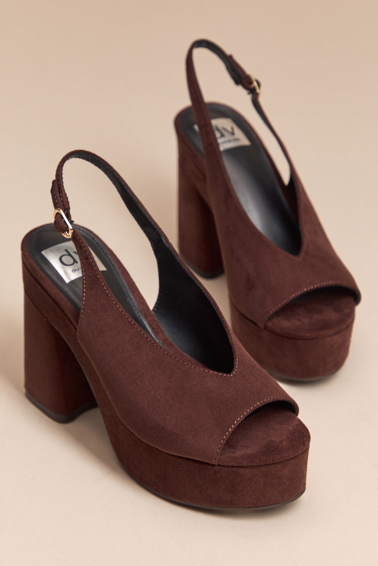 Wildan Suede Open Toe Heels