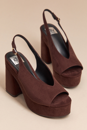 Wildan Suede Open Toe Heels - Altar'd State - 