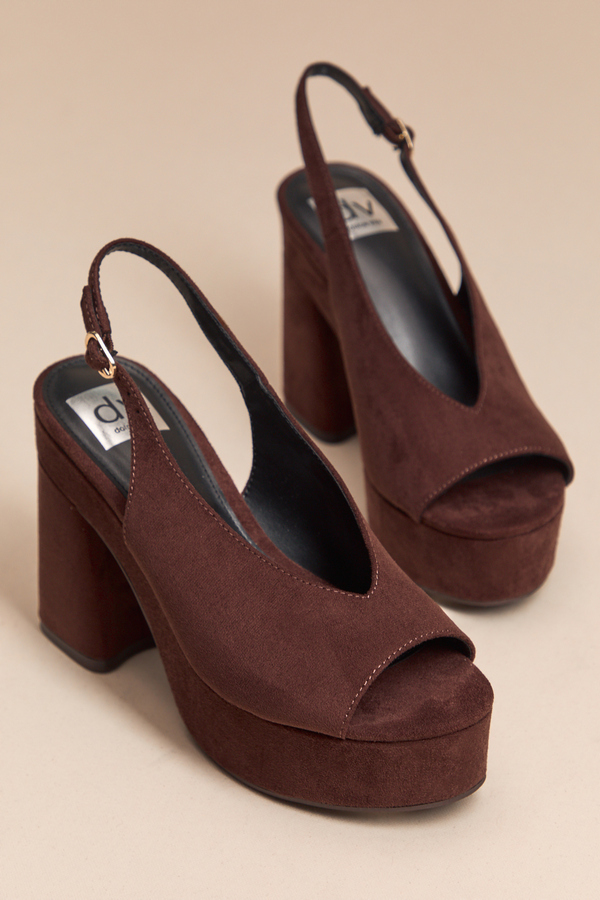 Wildan Suede Open Toe Heels - Altar'd State