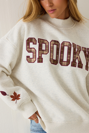 Spooky Applique Mock Neck Sweatshirt - Altar'd State - 