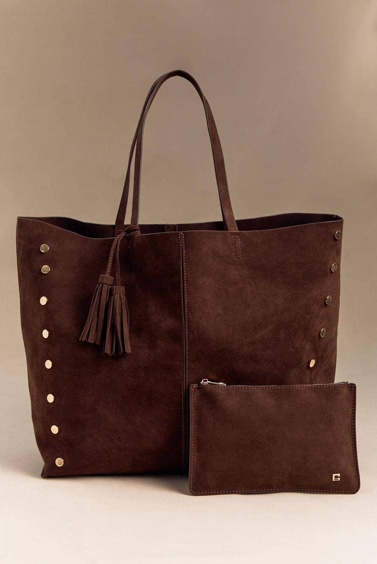 Riley Studded Suede Tote