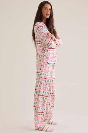 Mama Gingerbread Fair Isle Long Sleeve Lounge Set - Altar'd State - 
