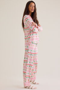 Mama Gingerbread Fair Isle Long Sleeve Lounge Set Detail 4 - Altar'd State