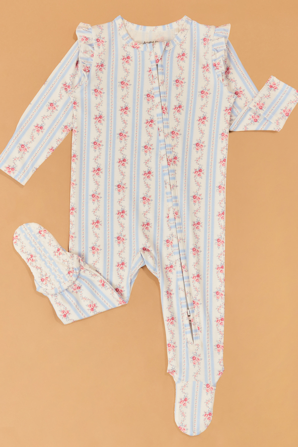 Anna Floral Striped Footie Detail 2 - Altar'd State