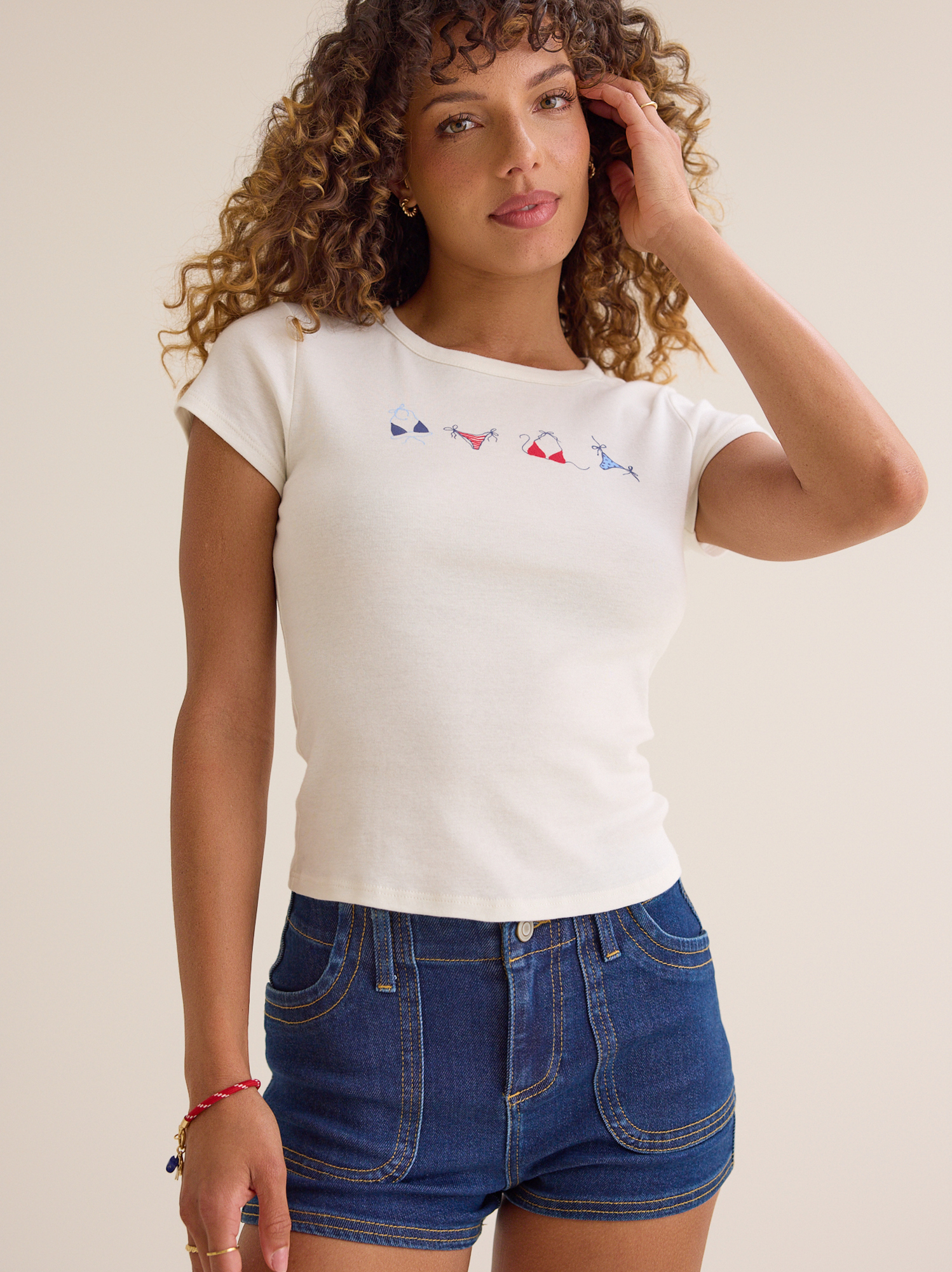 Americana Bikini Baby Tee in Ivory | Altar'd State