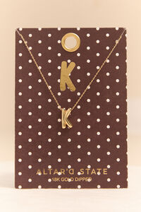 18K Gold K Bubble Monogram Necklace - Altar'd State