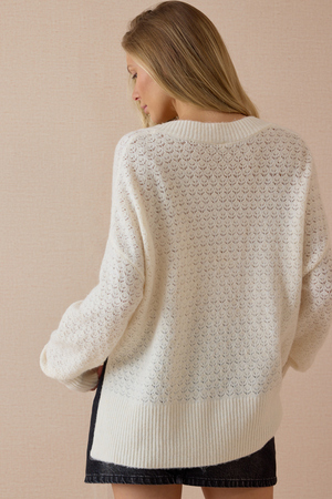 Eloise Oversized Pointelle Tunic Sweater - Altar'd State - 