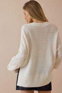 Eloise Oversized Pointelle Tunic Sweater Detail 5 - Altar'd State