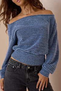Savy Boatneck Stripe Banded Hem Top - Altar'd State