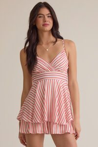 Lainey Stripe Romper - Altar'd State