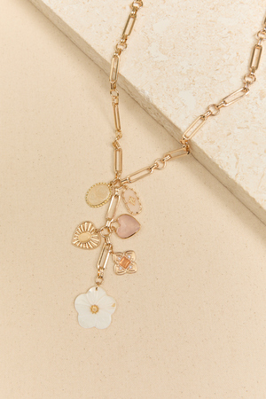 Belle Charm Cluster Necklace - Altar'd State - 