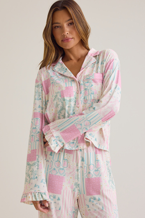 Angelina Patchwork Lounge Top - Altar'd State - 