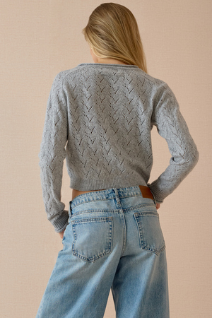 Elara Pointelle Button Up Cardigan - Altar'd State