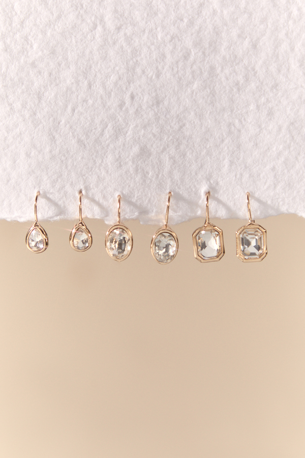 Fish Hook Bezel Earrings 3 Pack - Altar'd State