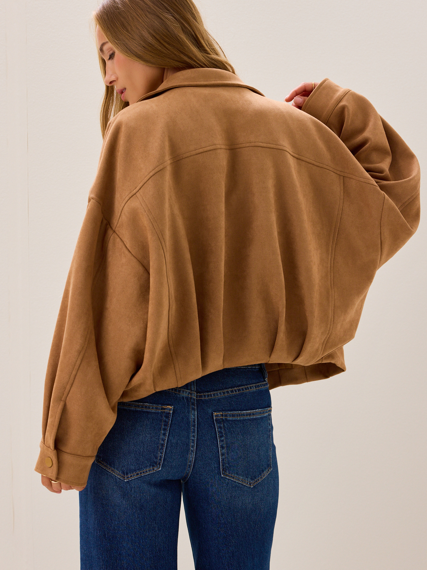 Millie Suede Jacket in Camel | Altar'd State