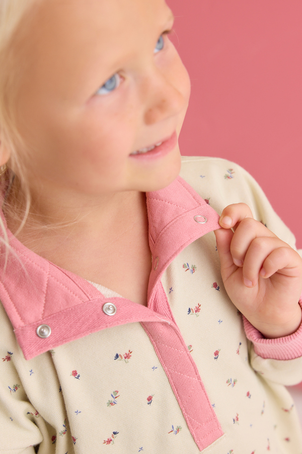Ava Floral Half Snap Pullover Detail 2 - Altar'd State