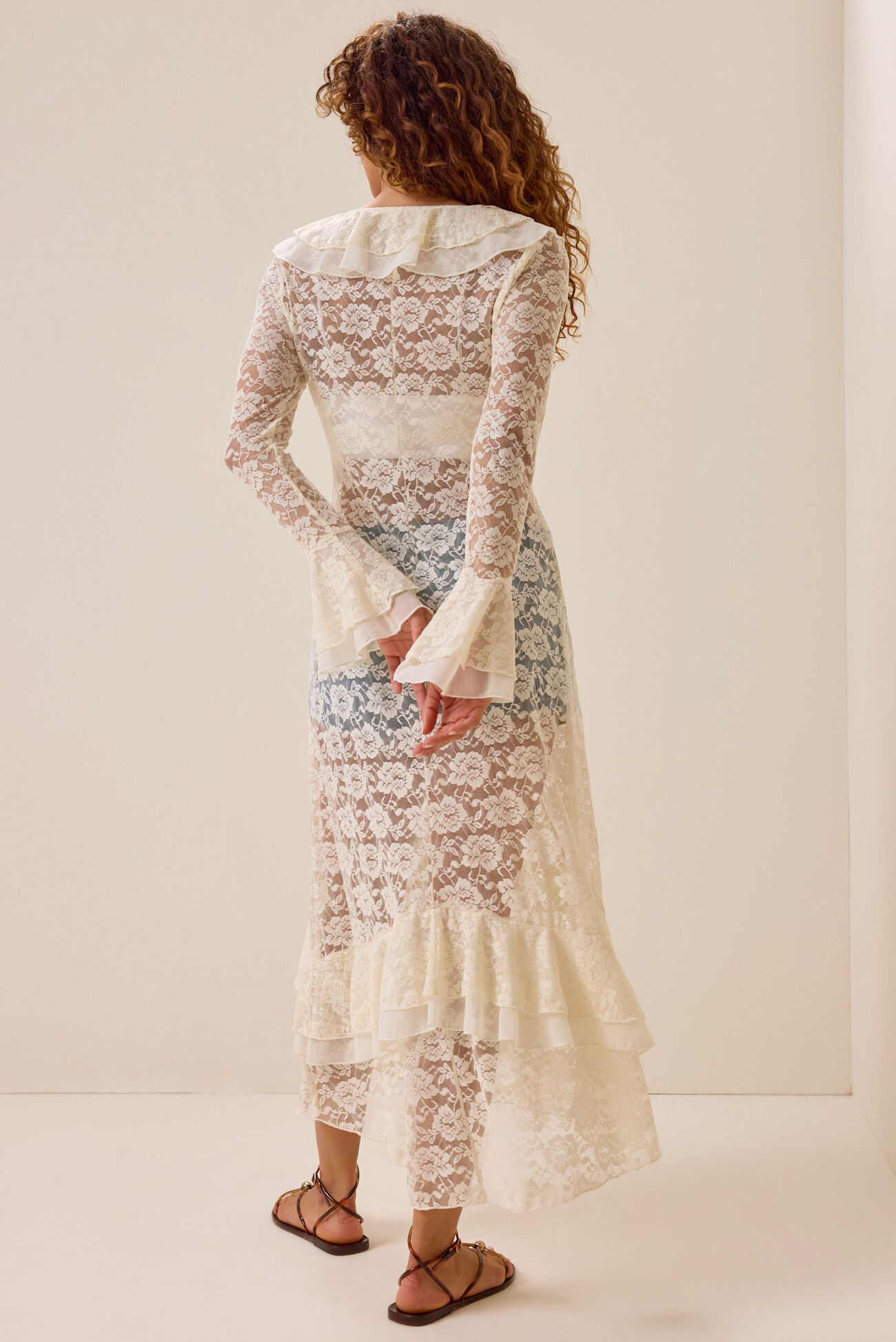 Carys Lace Chiffon Ruffle Kimono