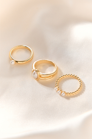 Waterproof Pearl Ring Set 3 Pack - Altar'd State - 