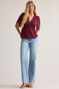 Evanelle Lace Babydoll Top Detail 2 - Altar'd State