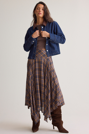 Amora Suede Denim Jacket - Altar'd State - 