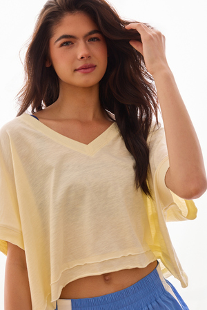 Catch Me Moving V-Neck Tee - Altar'd State - 