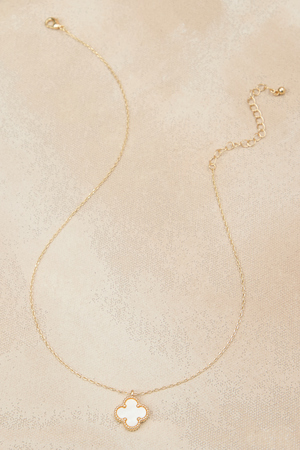 Mother Of Pearl Clover Charm Necklace - Altar'd State - 