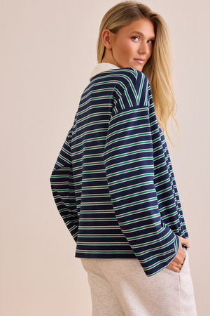 Captains Stripe Boxy Polo - Altar'd State - 