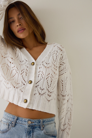 Bridgette Balloon-Sleeve Cardigan - Altar'd State - 