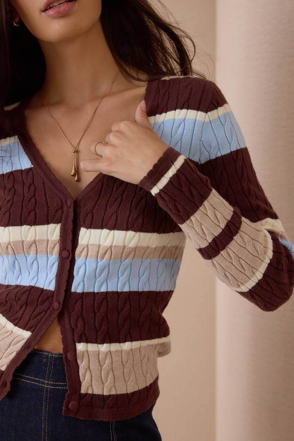 Harper Cable Knit Cardigan - Altar'd State