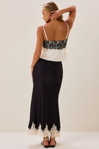 Jessica Satin Midi Skirt Detail 6 - Altar'd State