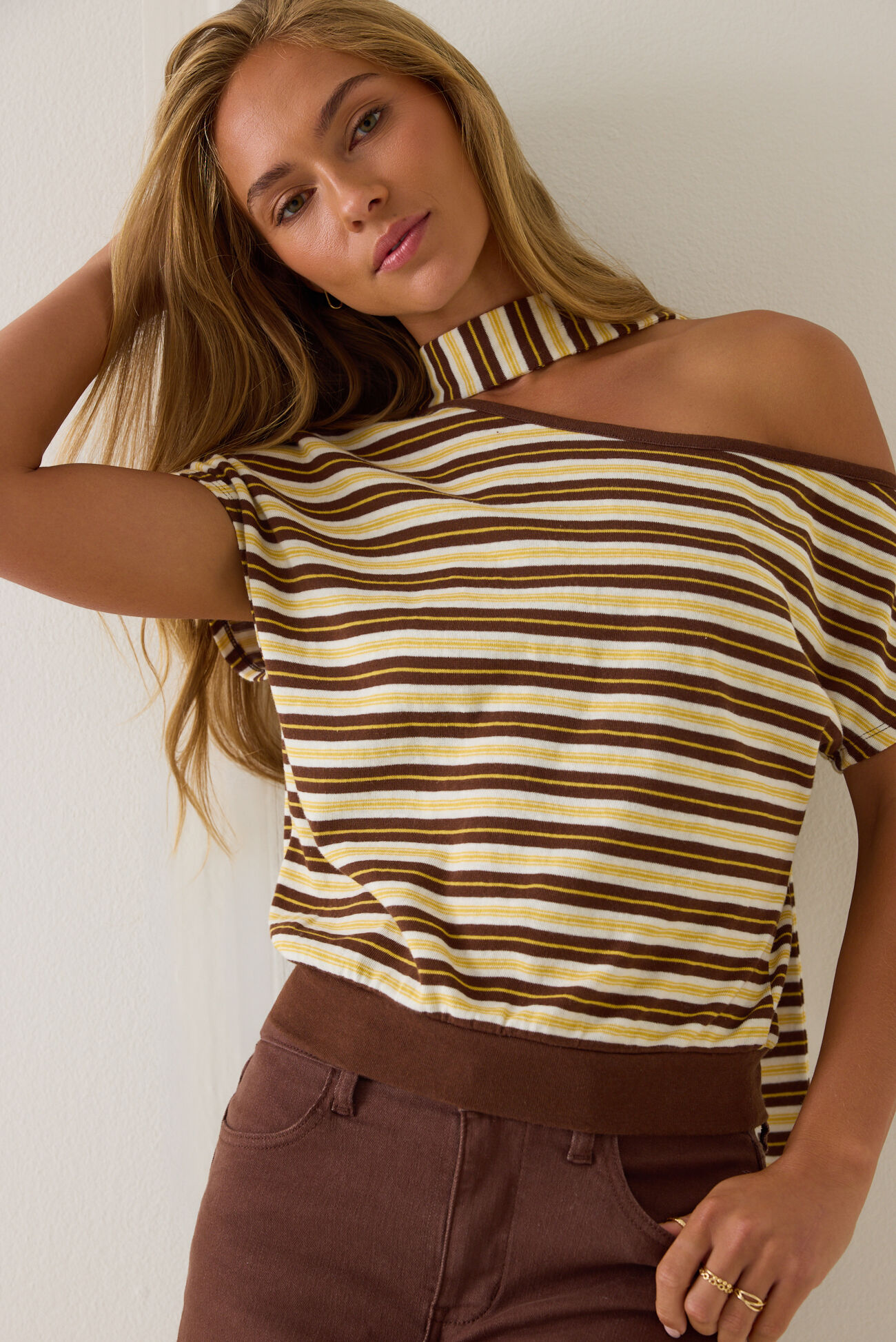 Ryann Striped Scarf Top