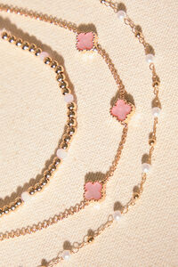 Dainty Clover Pearl Bracelet Set Detail 3 - Altar'd State