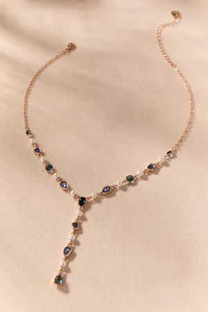 Harlow Pearl Gemstone Necklace - Altar'd State - 
