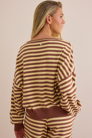 Flow Stripe Boat Neck Pullover - Altar'd State - 