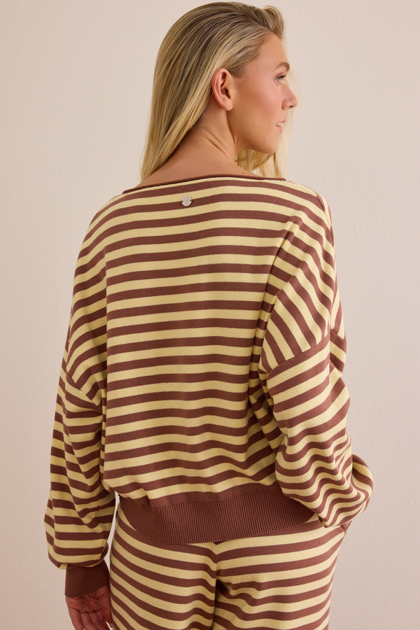 Flow Stripe Boat Neck Pullover Detail 5 - Altar'd State