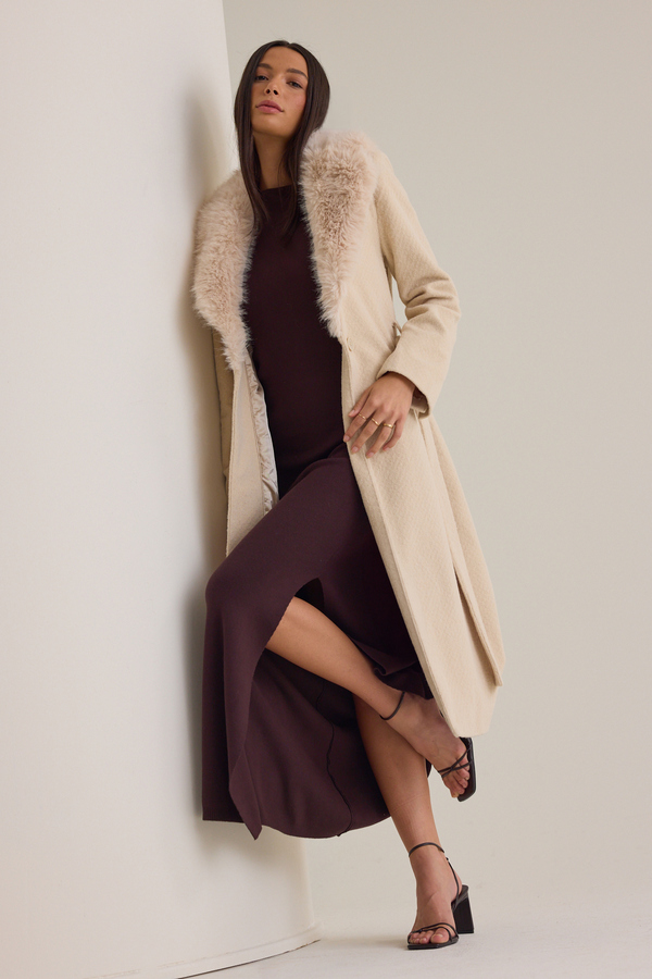 Brooks Faux Fur Trim Coat Detail 5 - Altar'd State