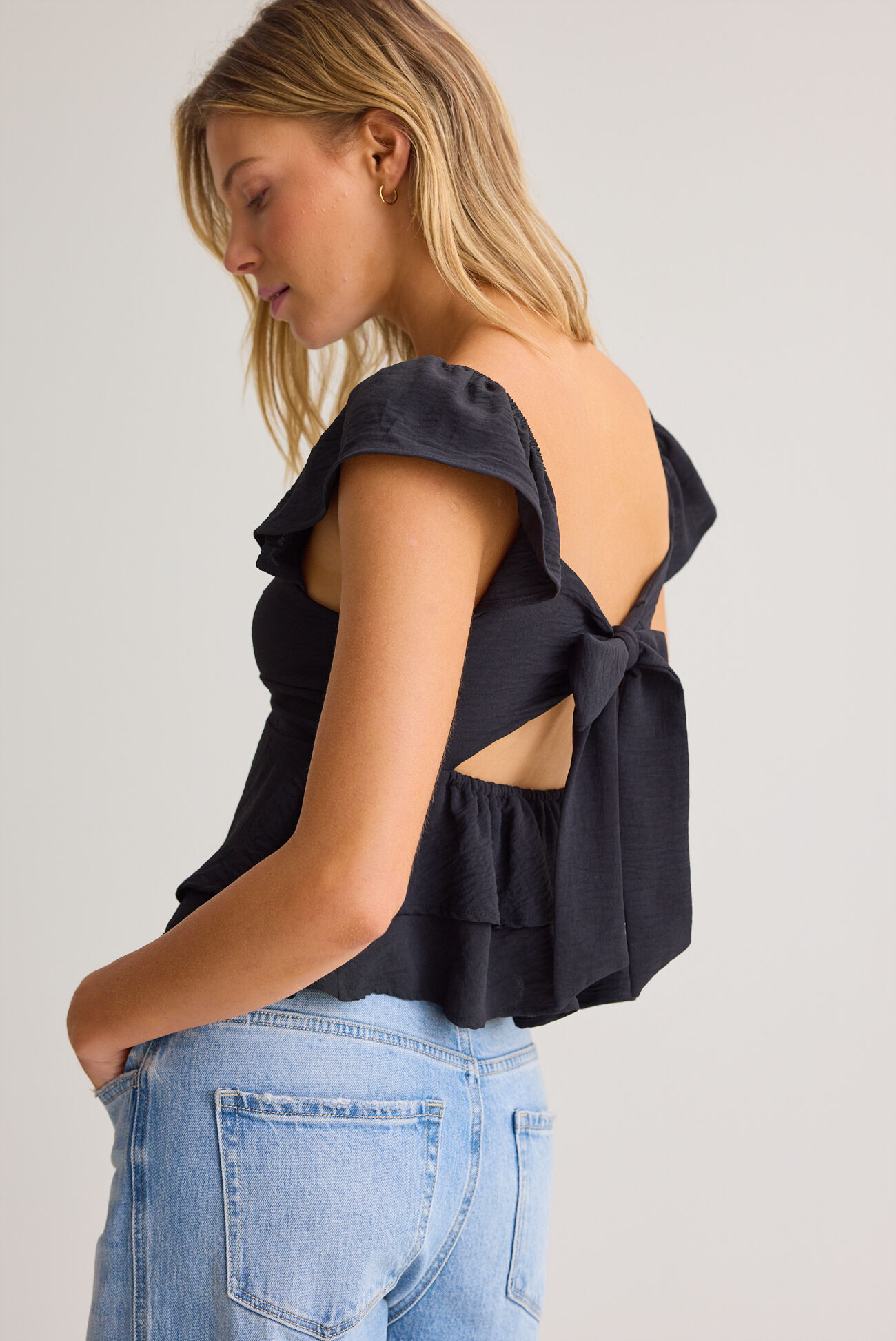 Cressida Flutter Sleeve Babydoll Top