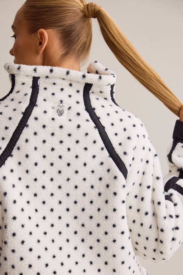 Risen Polka Dot Sherpa Quarter Zip Detail 6 - Altar'd State